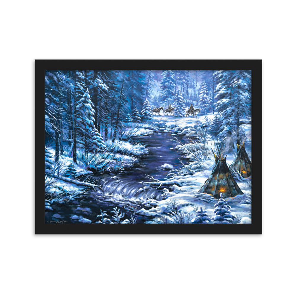 Framed matte paper poster: Home From The Winter Hunt