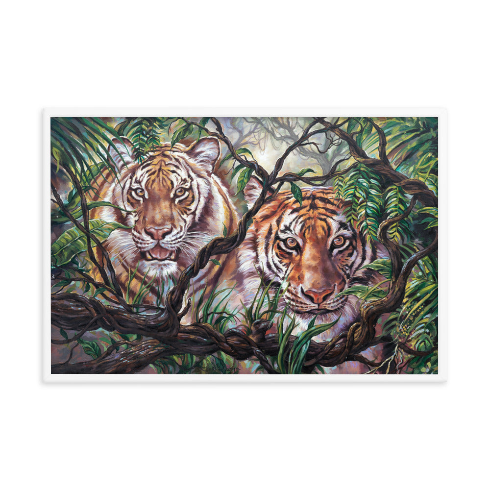 Framed photo paper poster: Eyes Of The Jungle