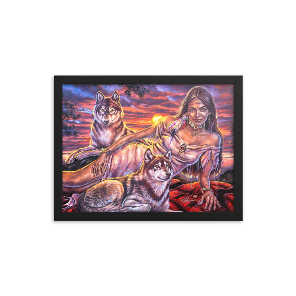 Framed photo paper poster: Sundown