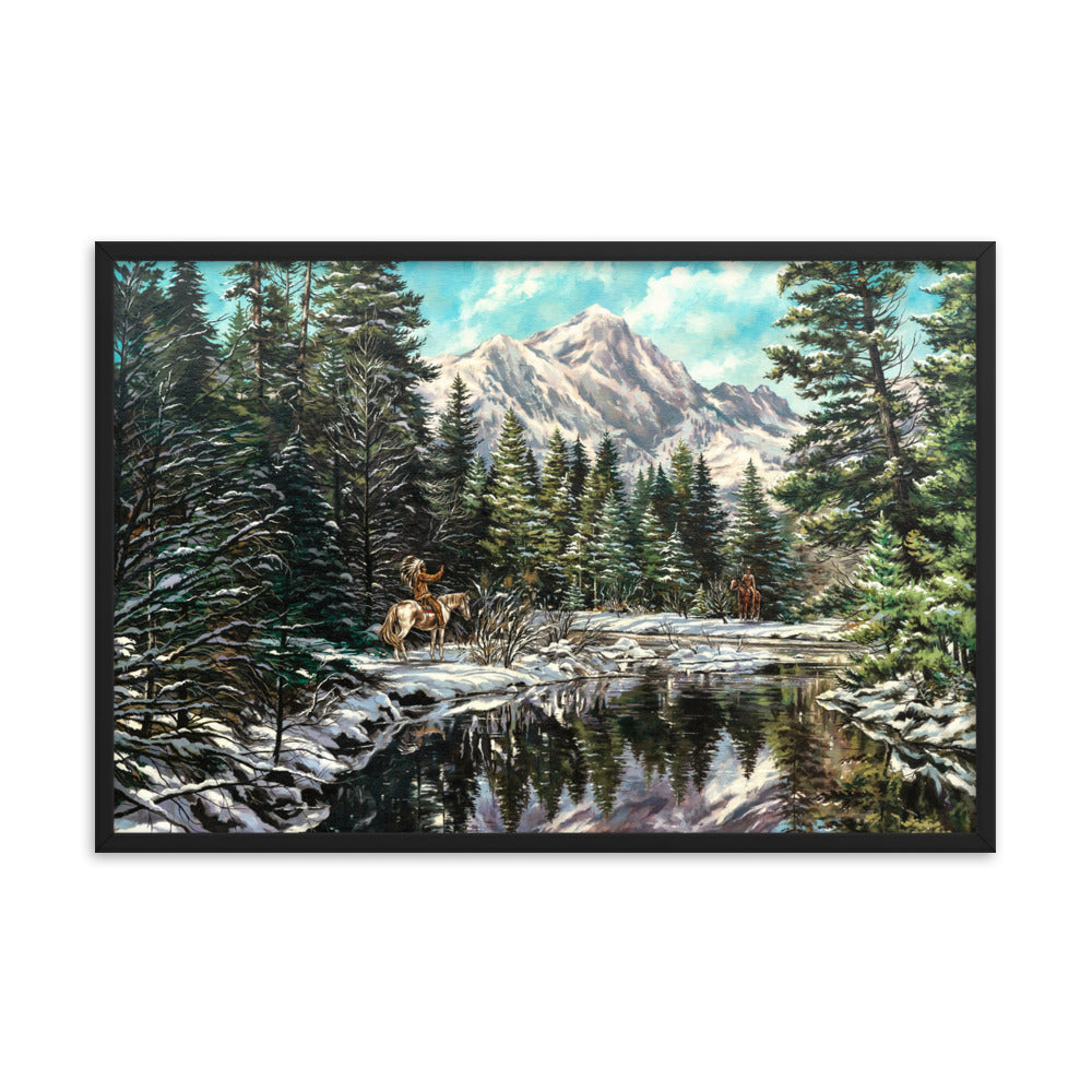 Framed photo paper poster: Silent Encounter