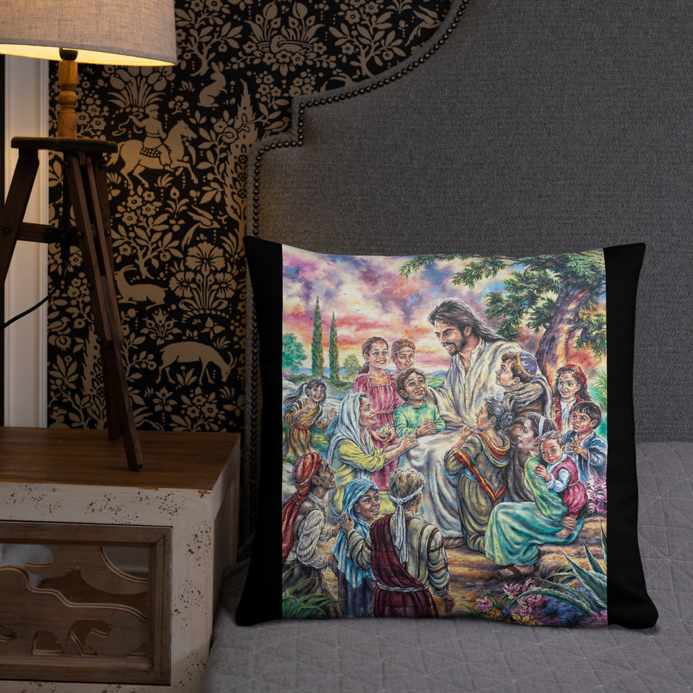 Throw Pillow: Christ And The Children