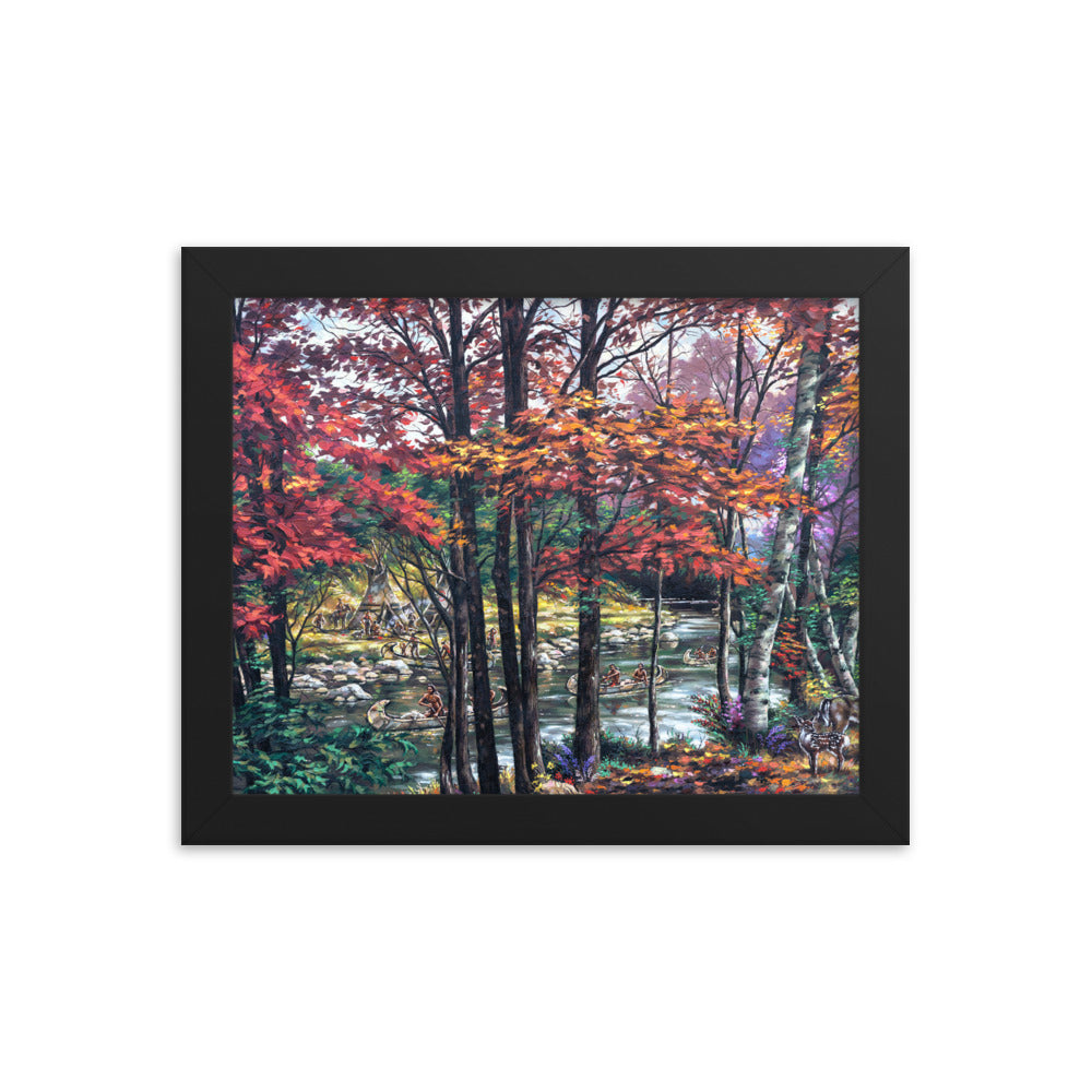 Framed photo paper poster: Fall River Camp