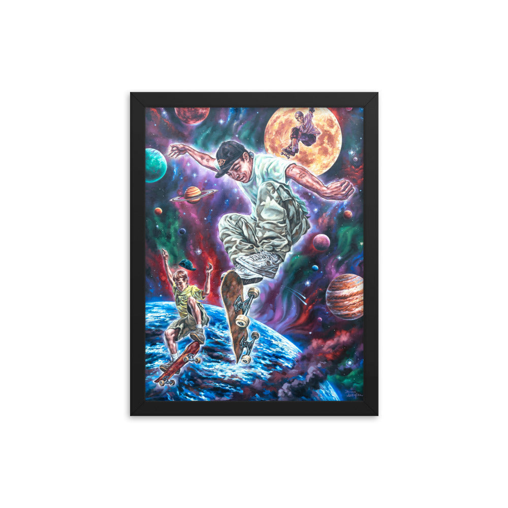 Framed photo paper poster: Moon Jumping