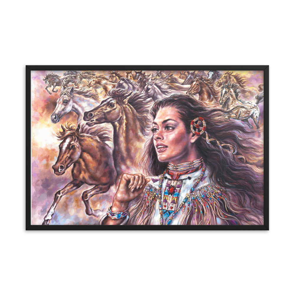 Framed photo paper poster: Stampede
