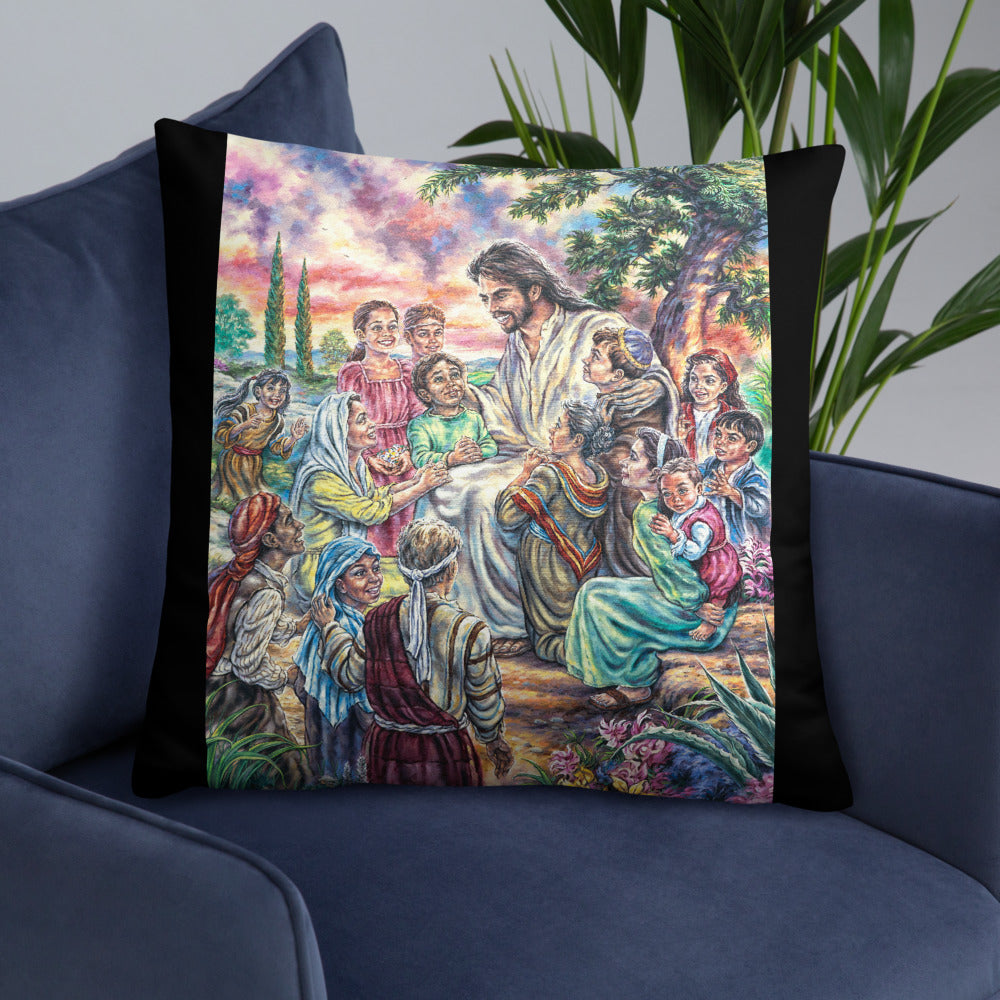 Throw Pillow: Christ And The Children