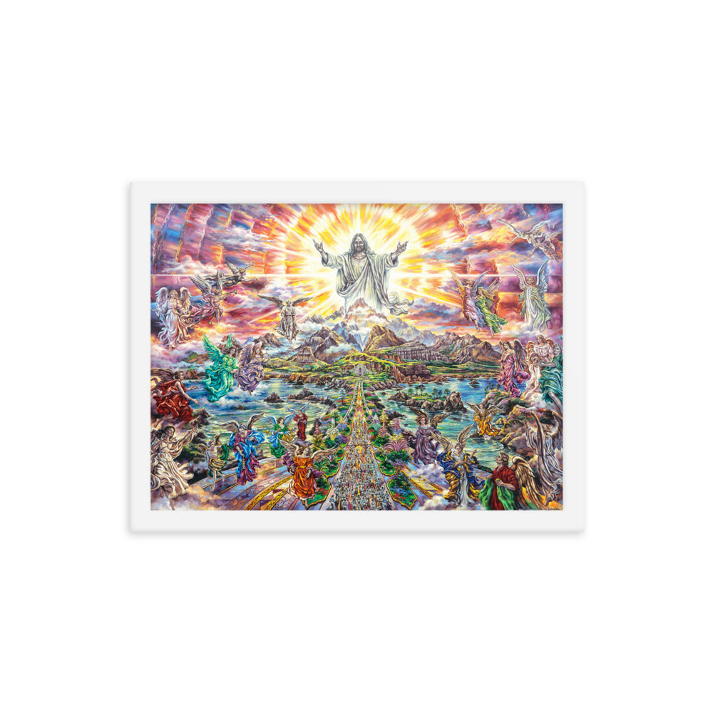 Framed photo paper poster: Heavenly Welcome