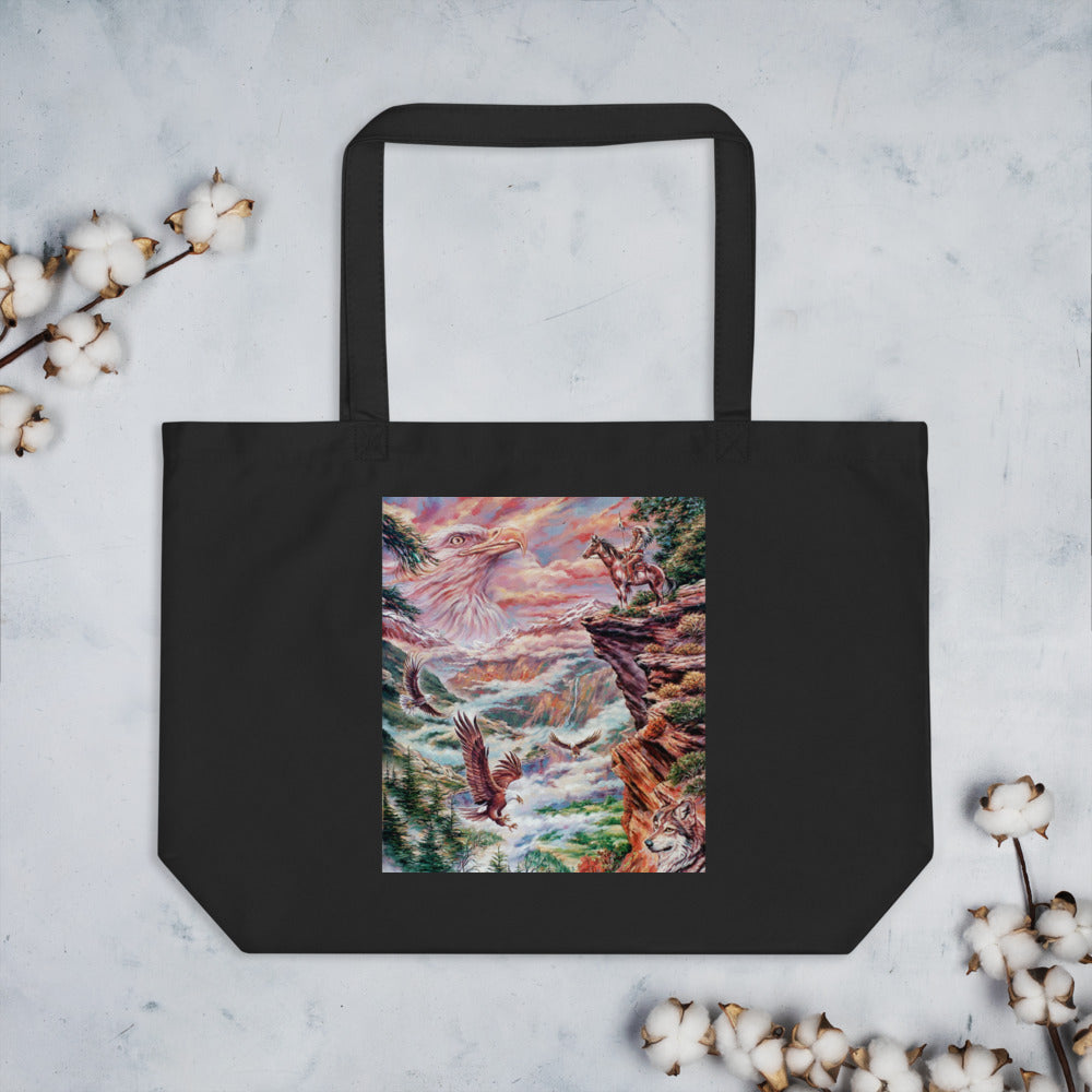 Large organic tote: Above The Clouds