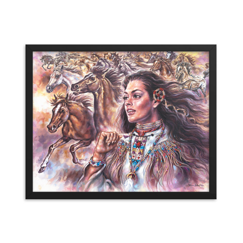 Framed photo paper poster: Stampede