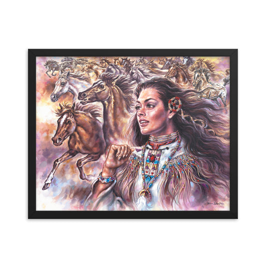 Framed photo paper poster: Stampede
