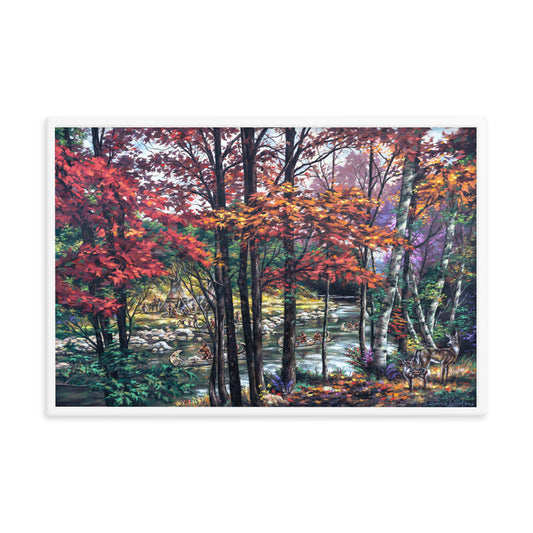 Framed photo paper poster: Fall River Camp