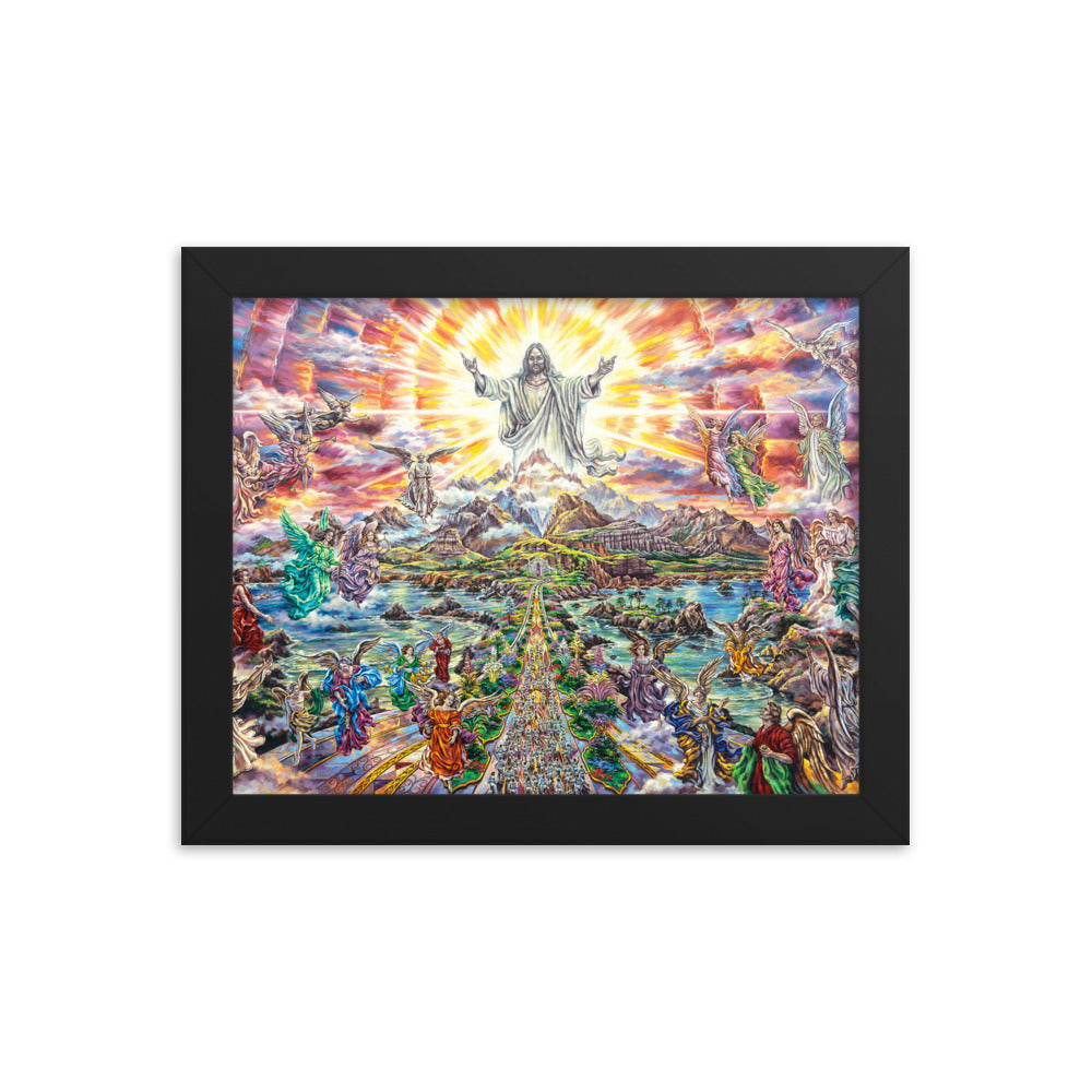 Framed photo paper poster: Heavenly Welcome