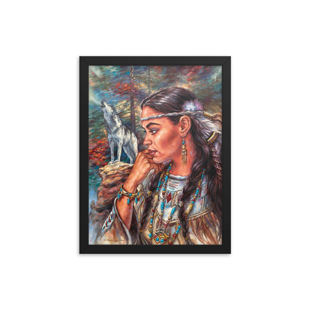 Framed photo paper poster: Cry Of The Wolf