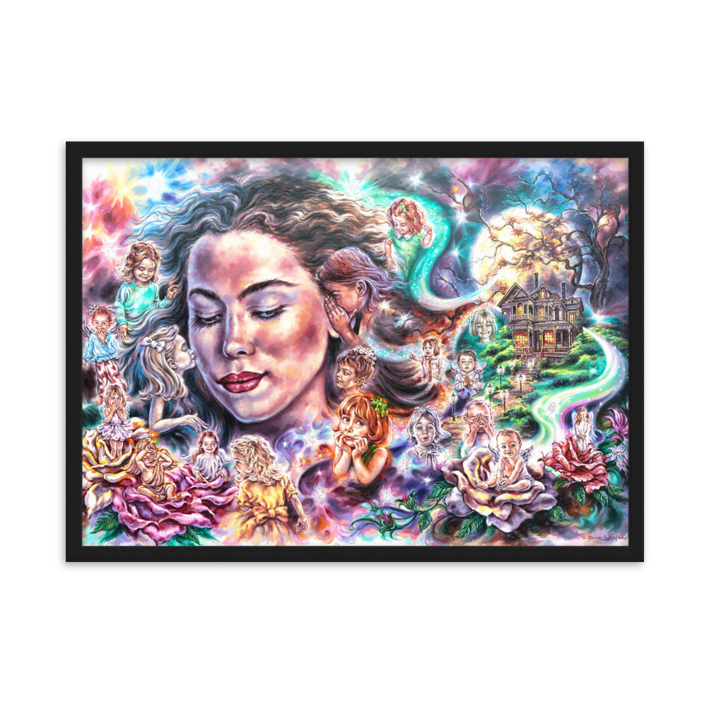 Framed matte paper poster: Moon Beams