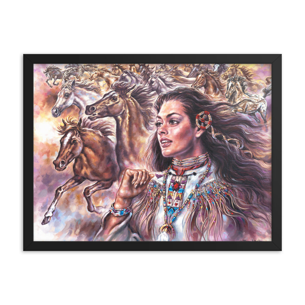 Framed photo paper poster: Stampede