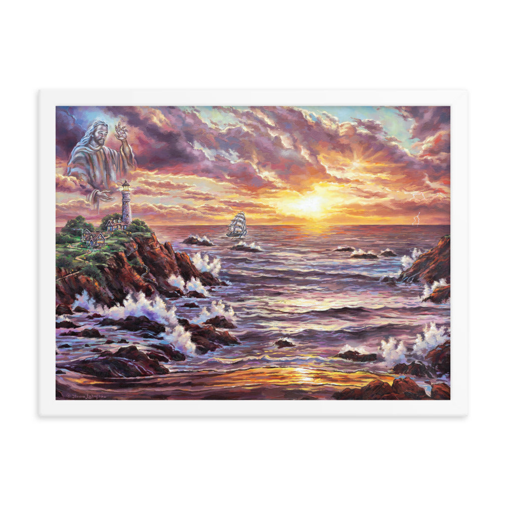 Framed photo paper poster: Peace Be Still