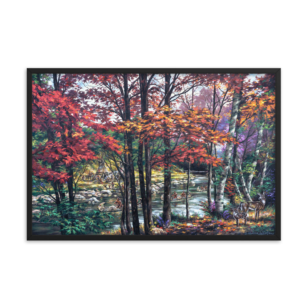Framed photo paper poster: Fall River Camp