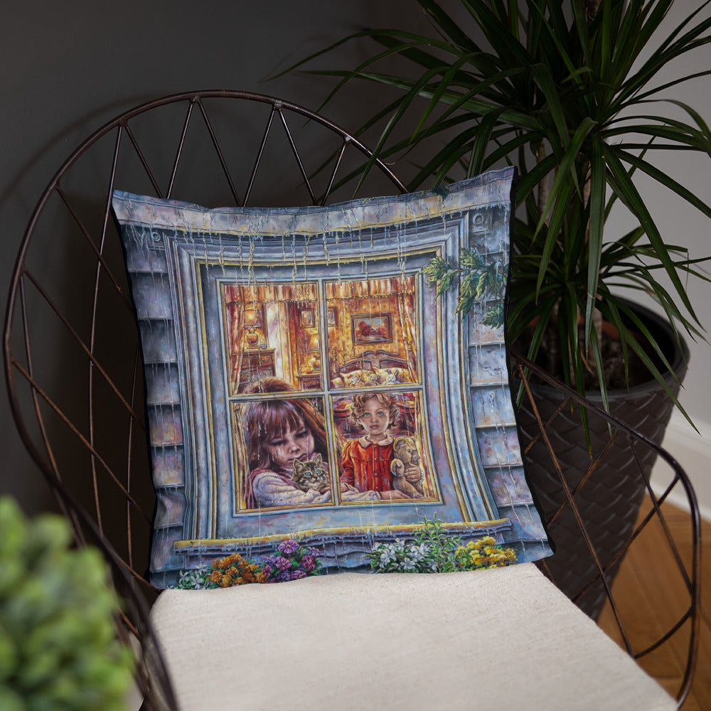 Throw Pillow: Rain Go Away