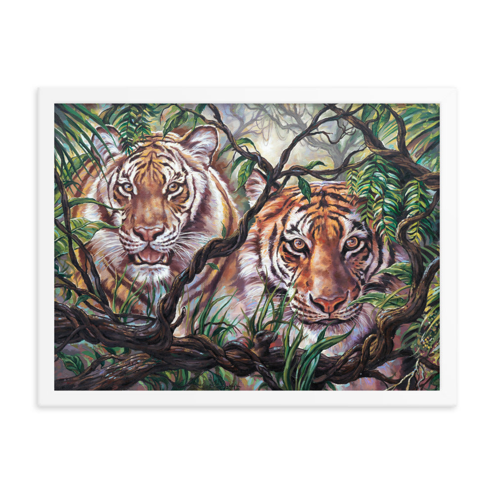 Framed photo paper poster: Eyes Of The Jungle