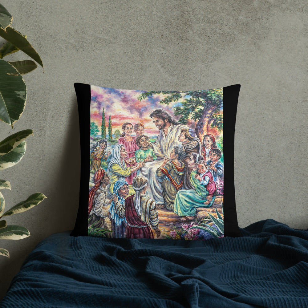 Throw Pillow: Christ And The Children