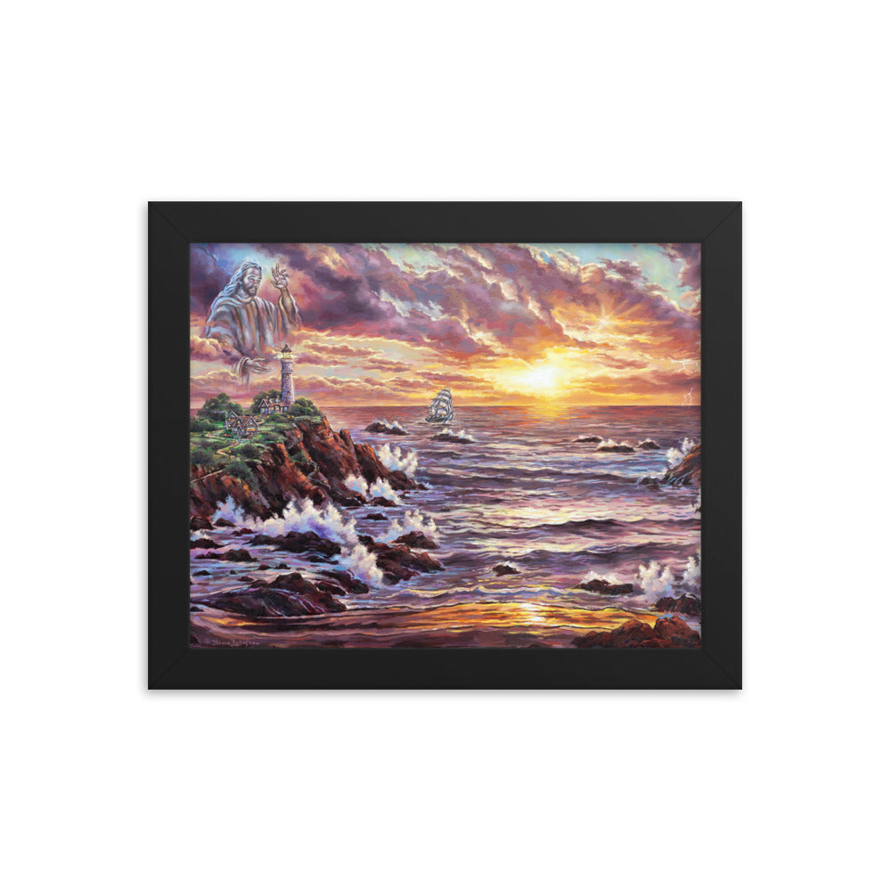 Framed photo paper poster: Peace Be Still