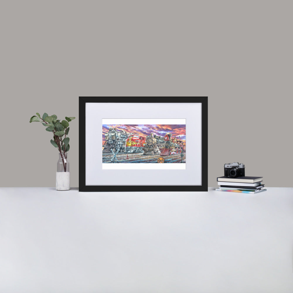 Matte Paper Framed Poster With Mat: Heritage Of The Rails