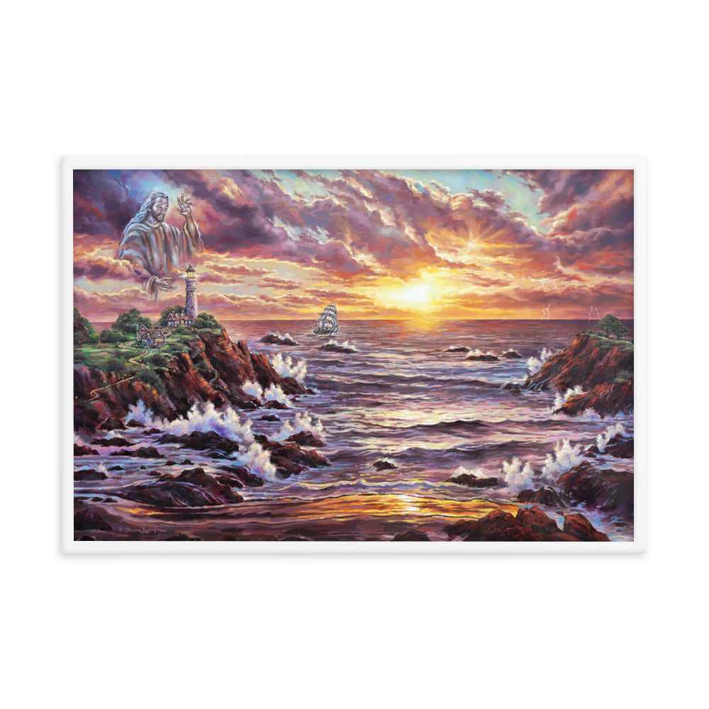 Framed photo paper poster: Peace Be Still