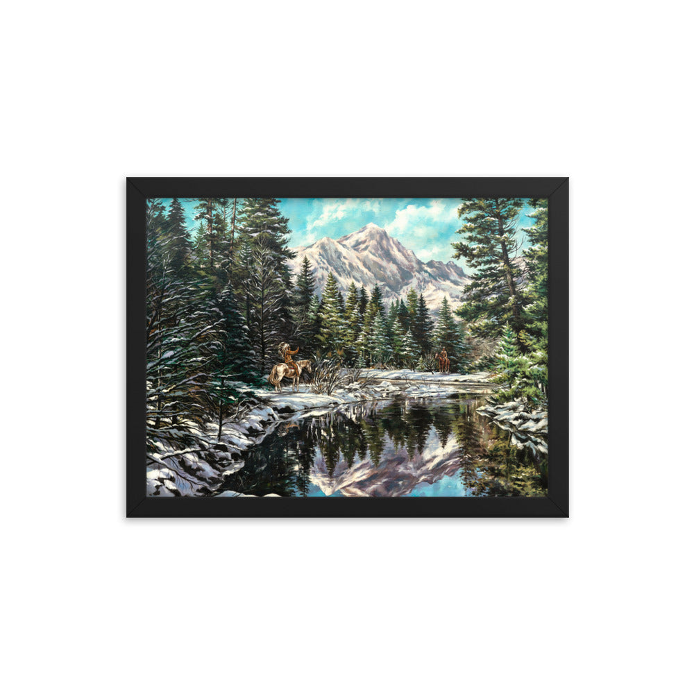 Framed photo paper poster: Silent Encounter