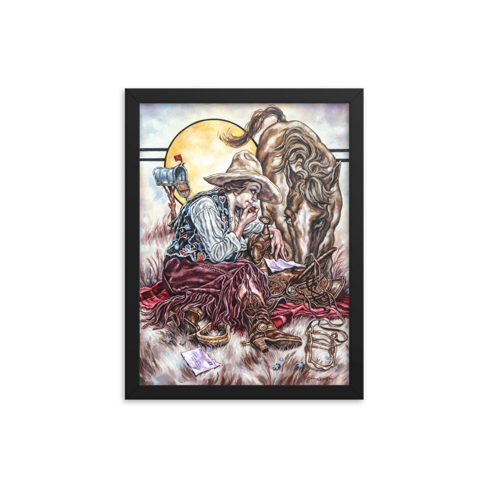 Framed photo paper poster: Cowgirl Mail