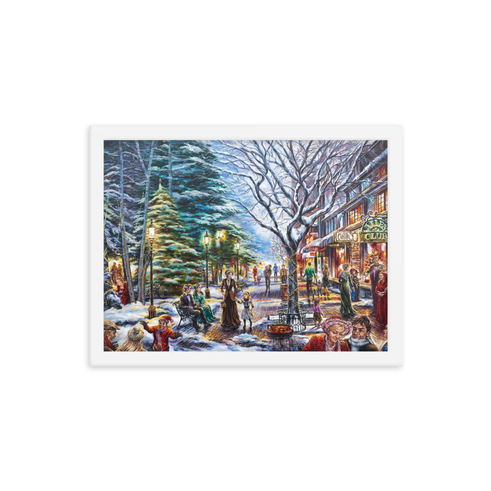 Framed photo paper poster: Village Lights