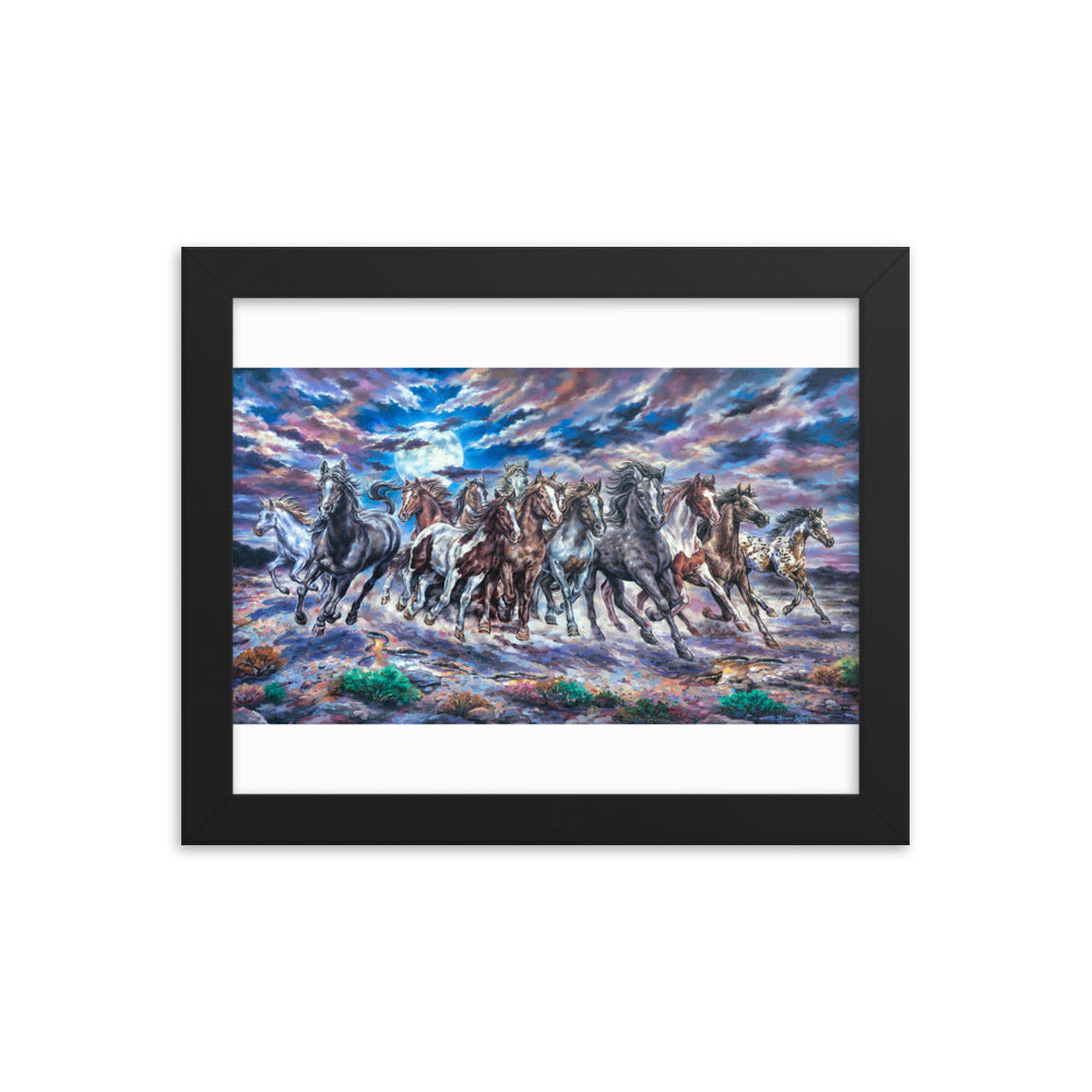 Framed photo paper poster: Racing With The Moon