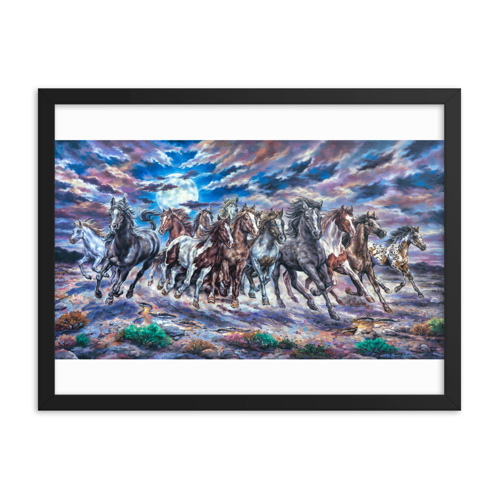 Framed photo paper poster: Racing With The Moon