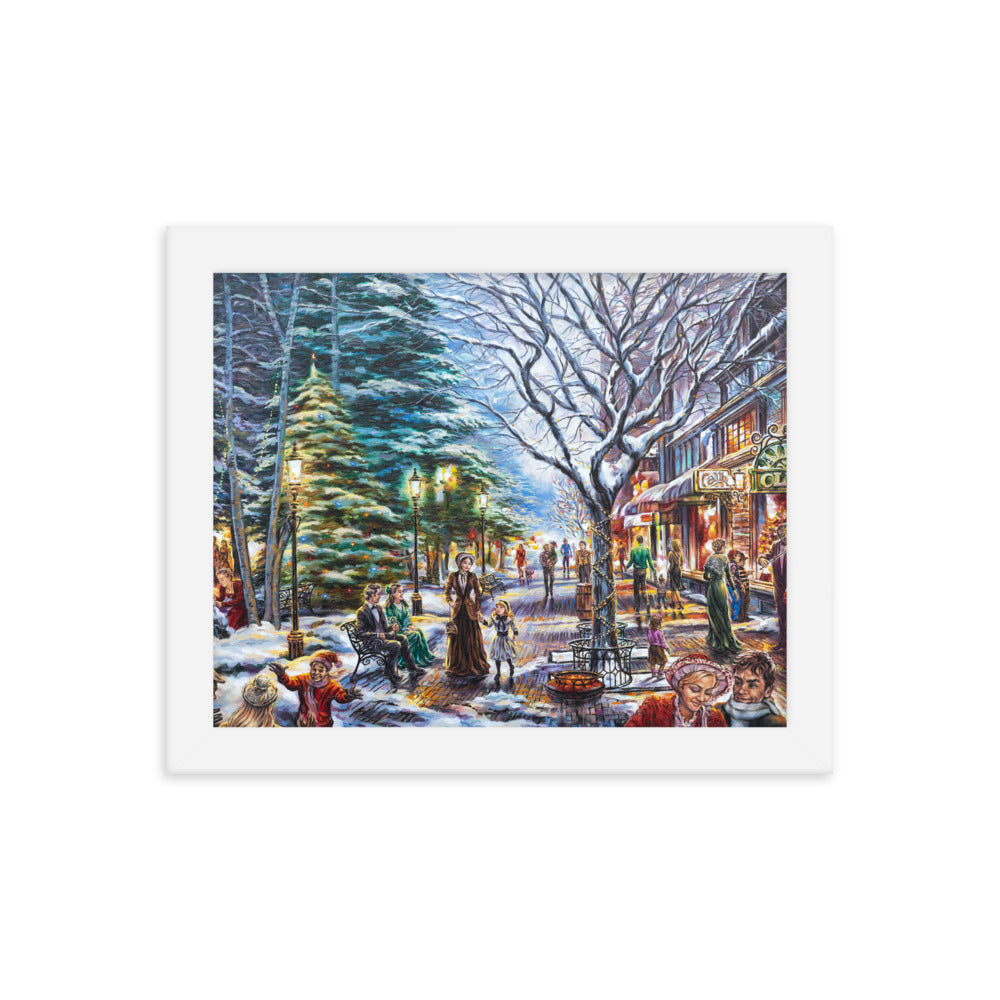 Framed photo paper poster: Village Lights