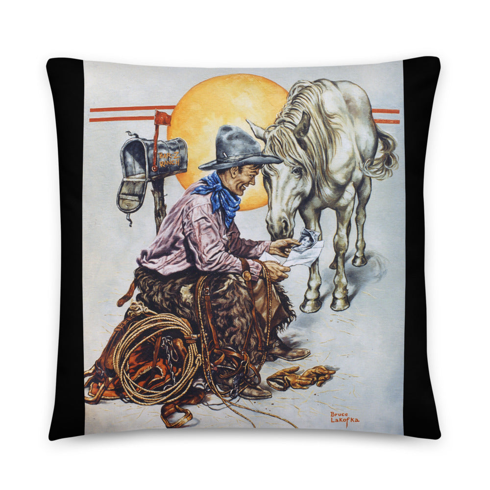 Throw Pillow: Cowboy Mail