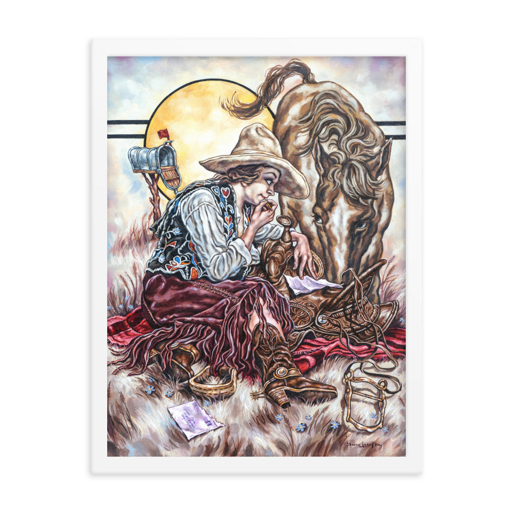 Framed photo paper poster: Cowgirl Mail