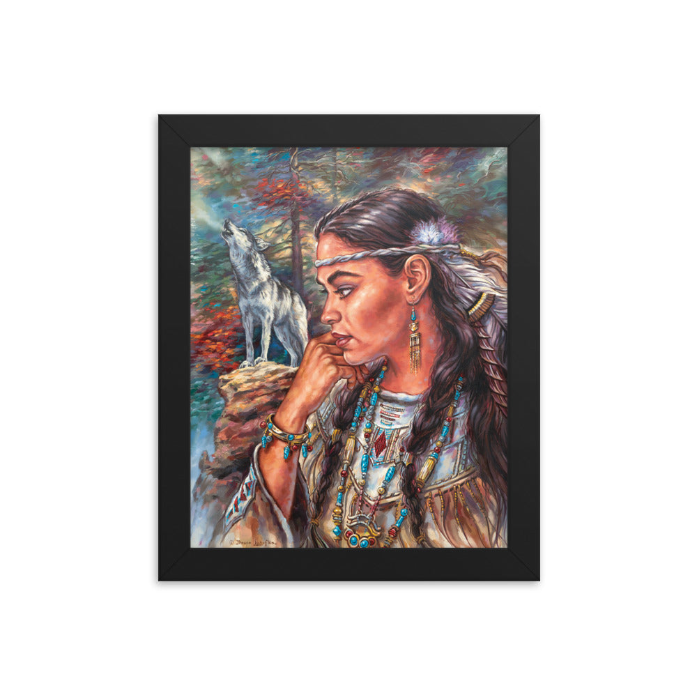 Framed photo paper poster: Cry Of The Wolf