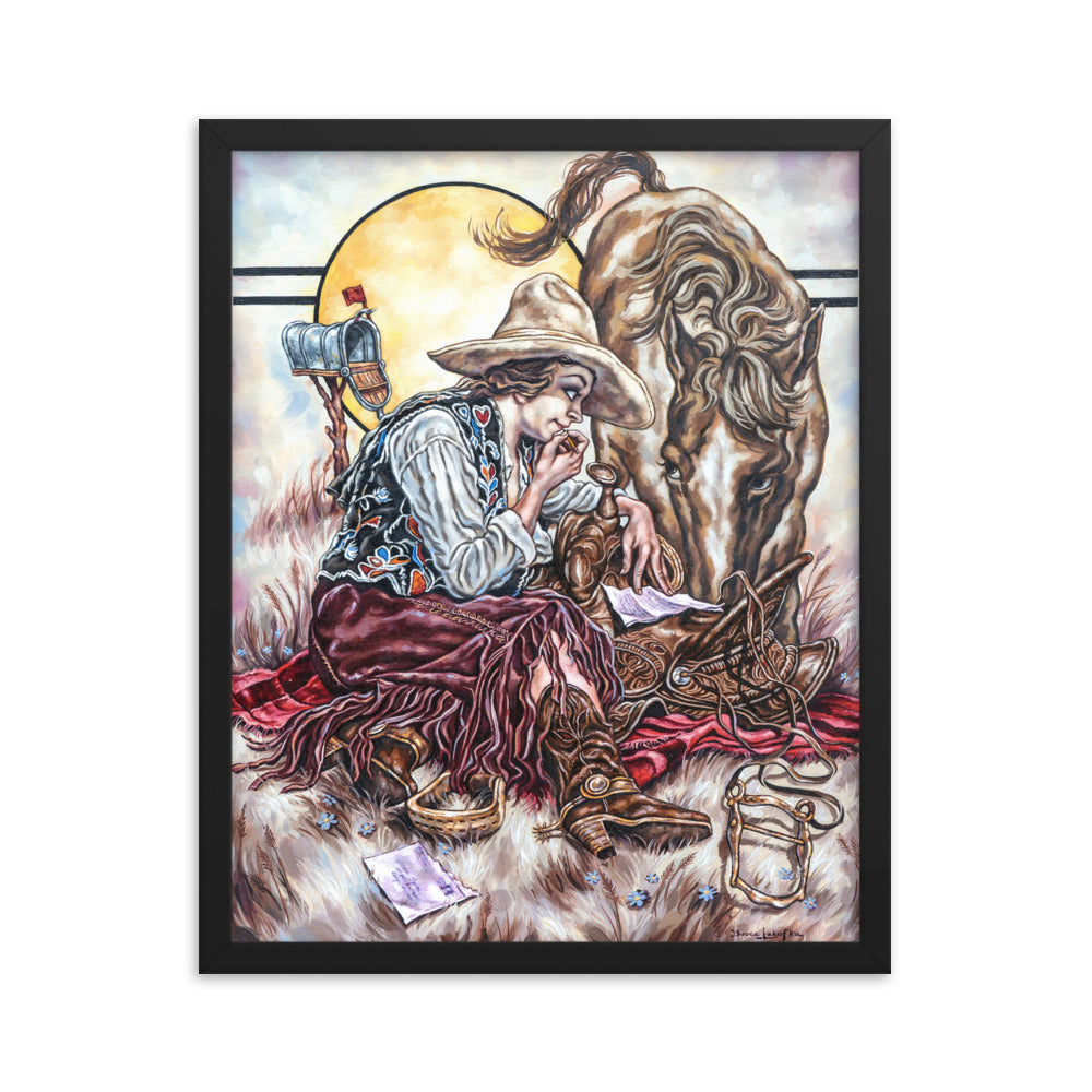Framed photo paper poster: Cowgirl Mail