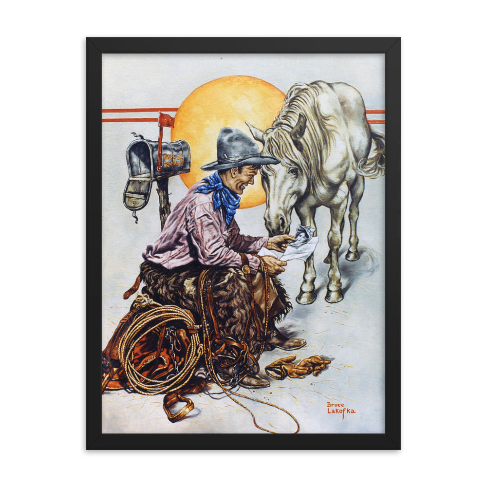 Framed poster: Cowboy Mail