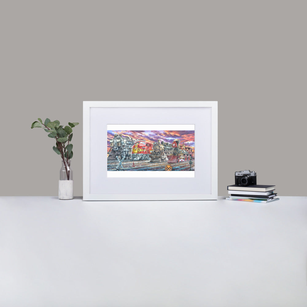 Matte Paper Framed Poster With Mat: Heritage Of The Rails