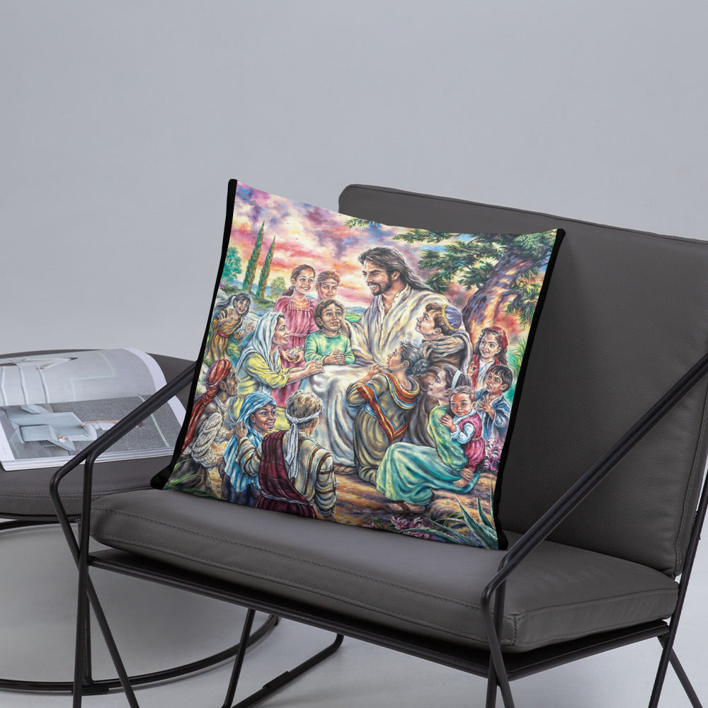 Throw Pillow: Christ And The Children