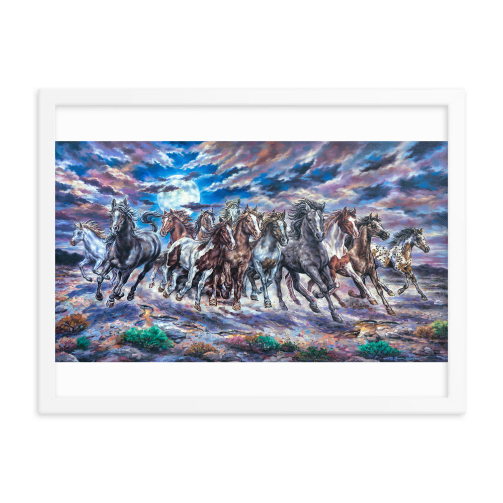 Framed photo paper poster: Racing With The Moon