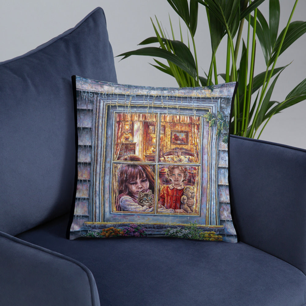 Throw Pillow: Rain Go Away