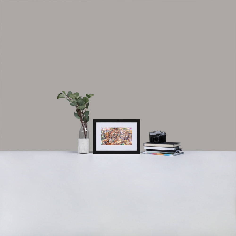 Matte Paper Framed Poster With Mat: Lions, Tigers, And Bears