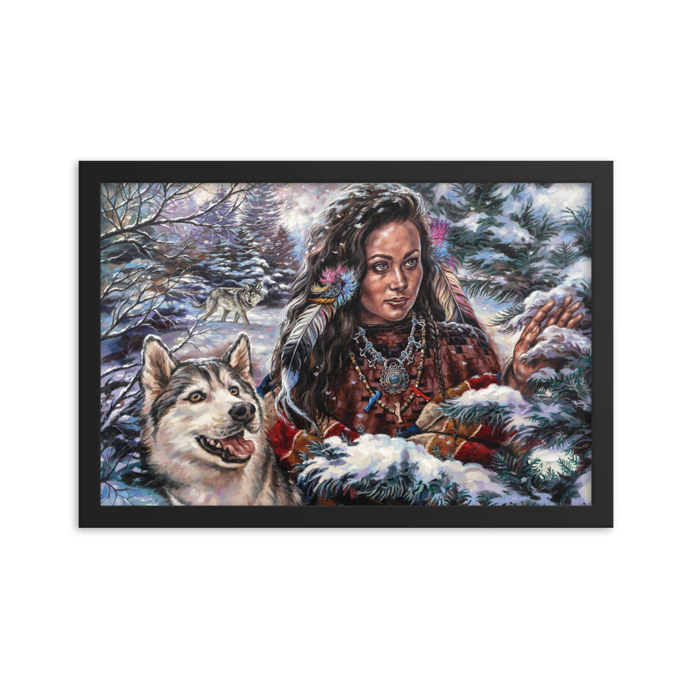 Framed photo paper poster: Snowfall