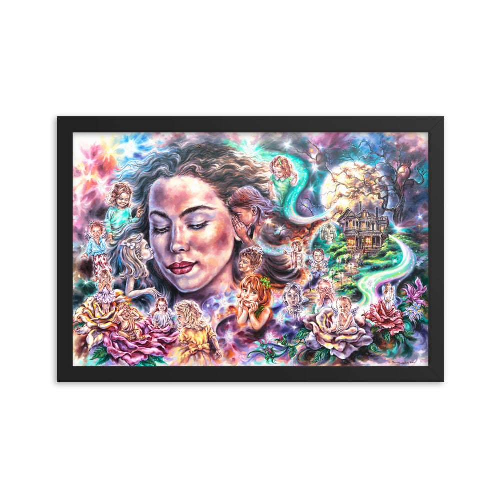 Framed photo paper poster: Moon Beams