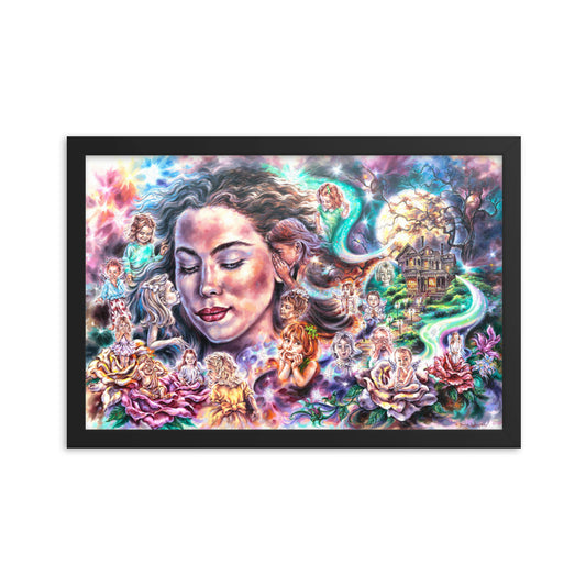 Framed photo paper poster: Moon Beams