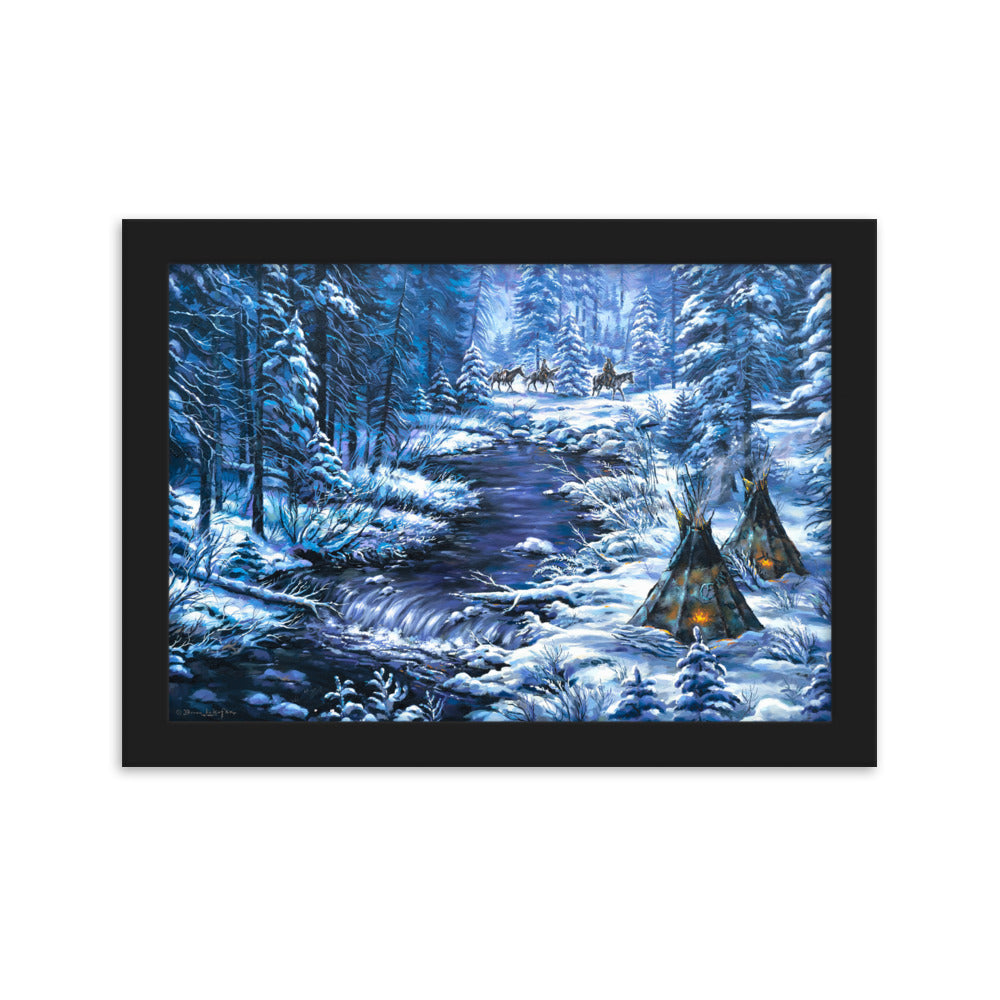 Framed matte paper poster: Home From The Winter Hunt