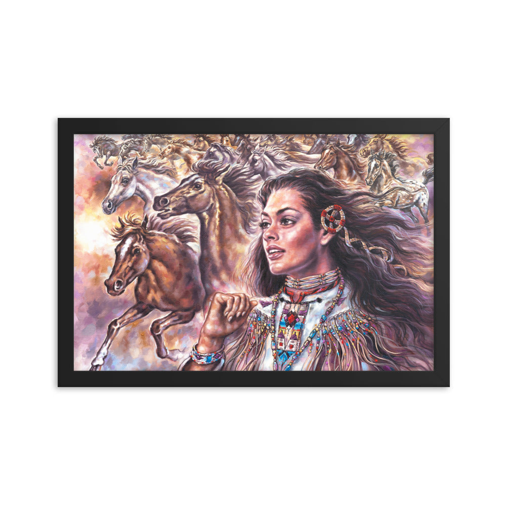 Framed photo paper poster: Stampede