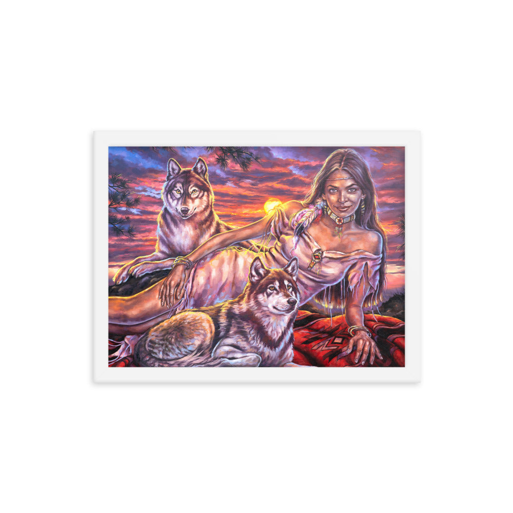 Framed photo paper poster: Sundown