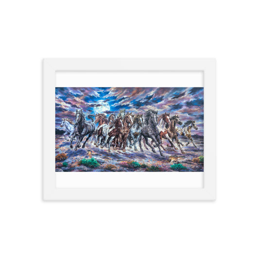 Framed photo paper poster: Racing With The Moon