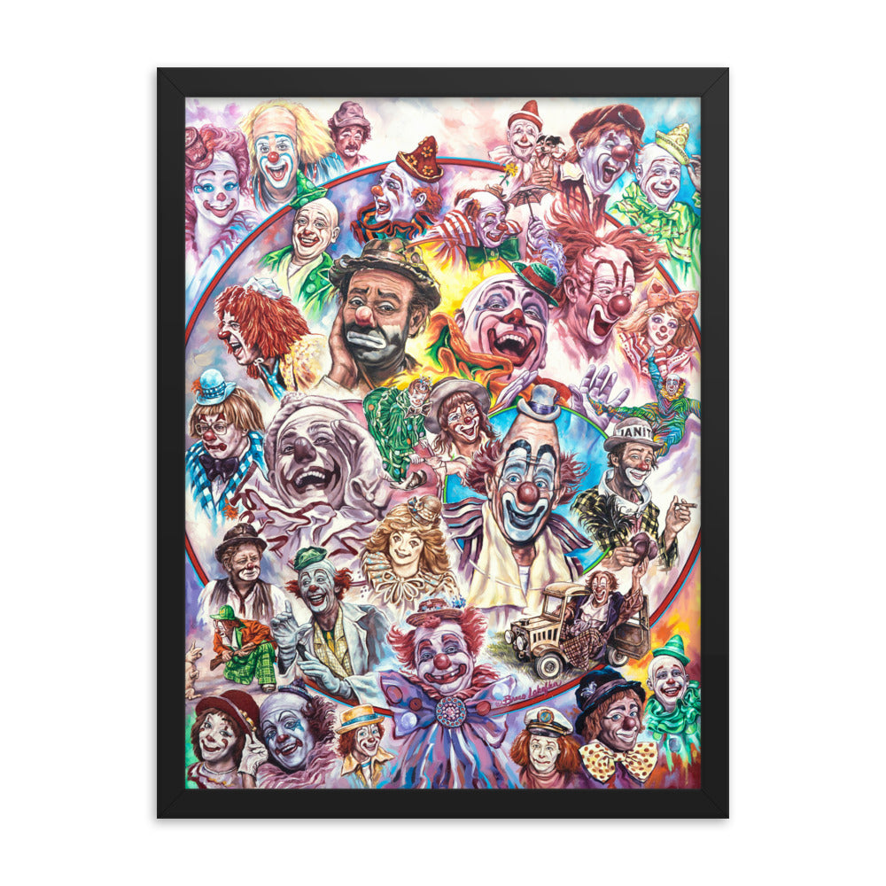 Framed photo paper poster: Be A Clown